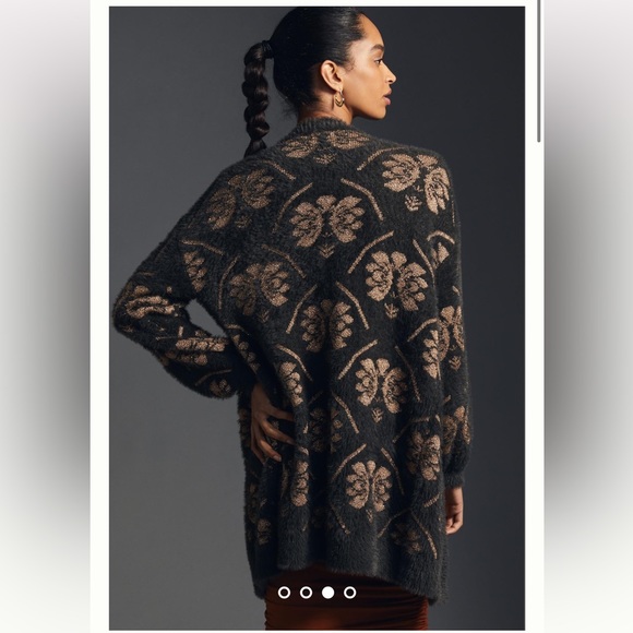 Anthropologie Maeve metallic cardigan sweater - Picture 3 of 10